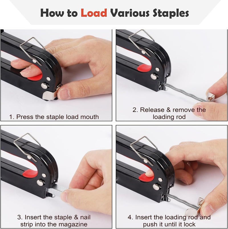 Yeeyeah Heavy Duty Stretching Canvas Pliers with Spring Return Handles, 3 in 1 Staple Gun for Upholstery with 1000 Staples for Art Oil Painting Stretching and Framing - Image 5